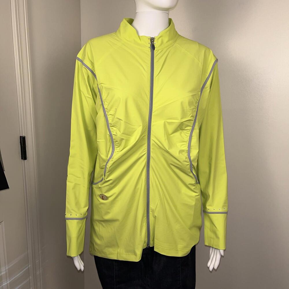SwingDish Women's Chaos Green Signature Gathered Golf Jacket, Size Large